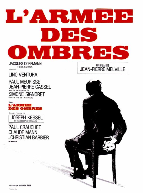 Affiche du film de Jean-Pierre Melville, "L'armée des ombres"